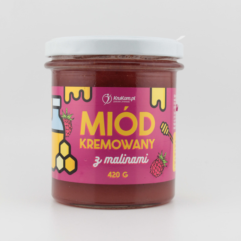 Miód kremowany z malinami 420 g