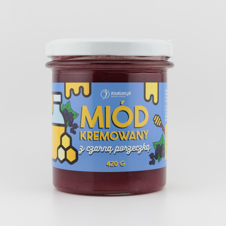 Miód kremowany z czarną porzeczką 420 g