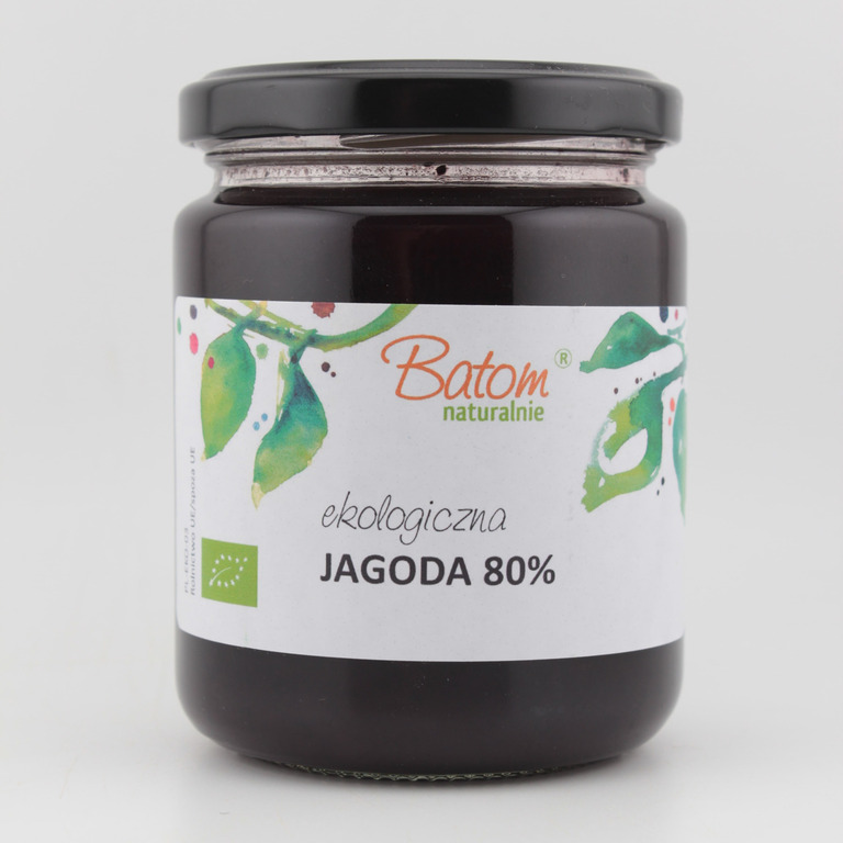 Dżem jagodowy 80% słodzony sokiem jabłkowym 260g BATOM BIO
