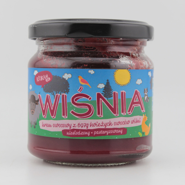 Krem owocowy 100% Wiśnia 190 g Krukam Kids