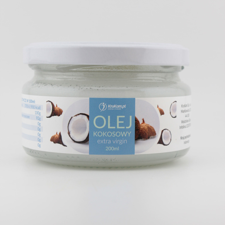 Olej KOKOSOWY 200ml Extra Virgin Zimnotłoczony