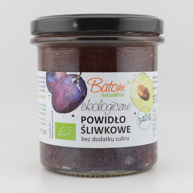 Powidło śliwkowe 100% bez cukru 340g BATOM BIO