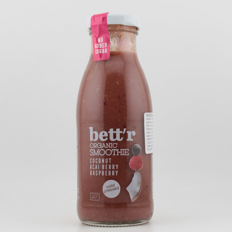 Smoothie Malina Acai Kokos bez cukru 250 ml BETTR BIO (1)